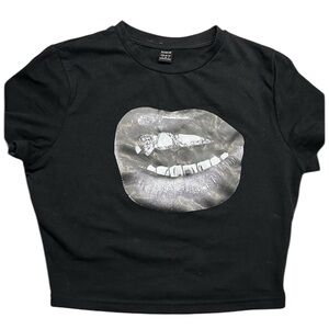 Crop Top with Silver Graphic